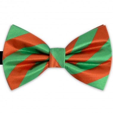 Papion bicolor, dungi oblice, verde menta - portocaliu corai